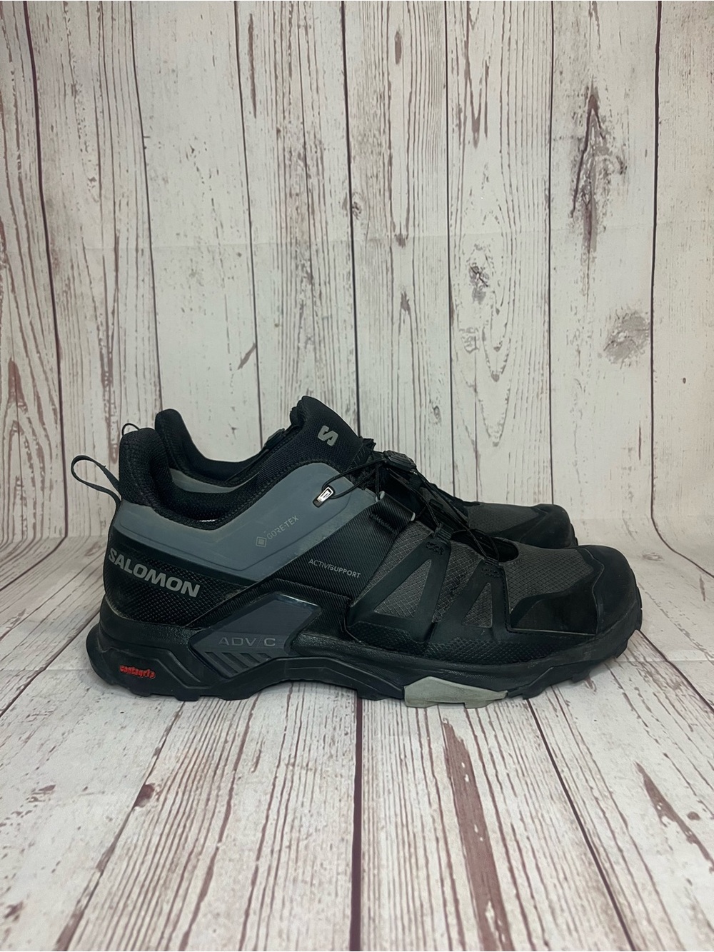 SALOMON X Ultra 4 GTX Gore-Tex Hiking Shoes Men’s Sz 12.5 Black/Grey